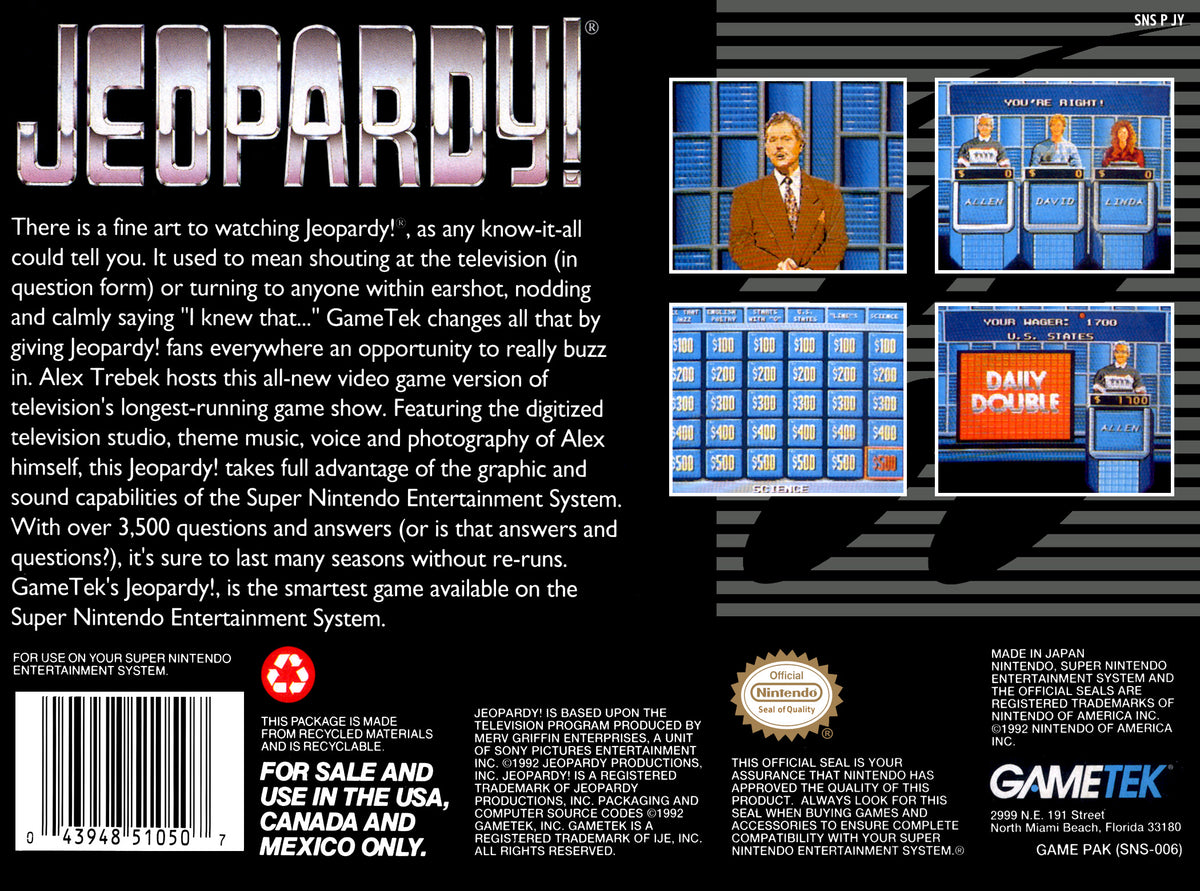 Jeopardy - Super Nintendo