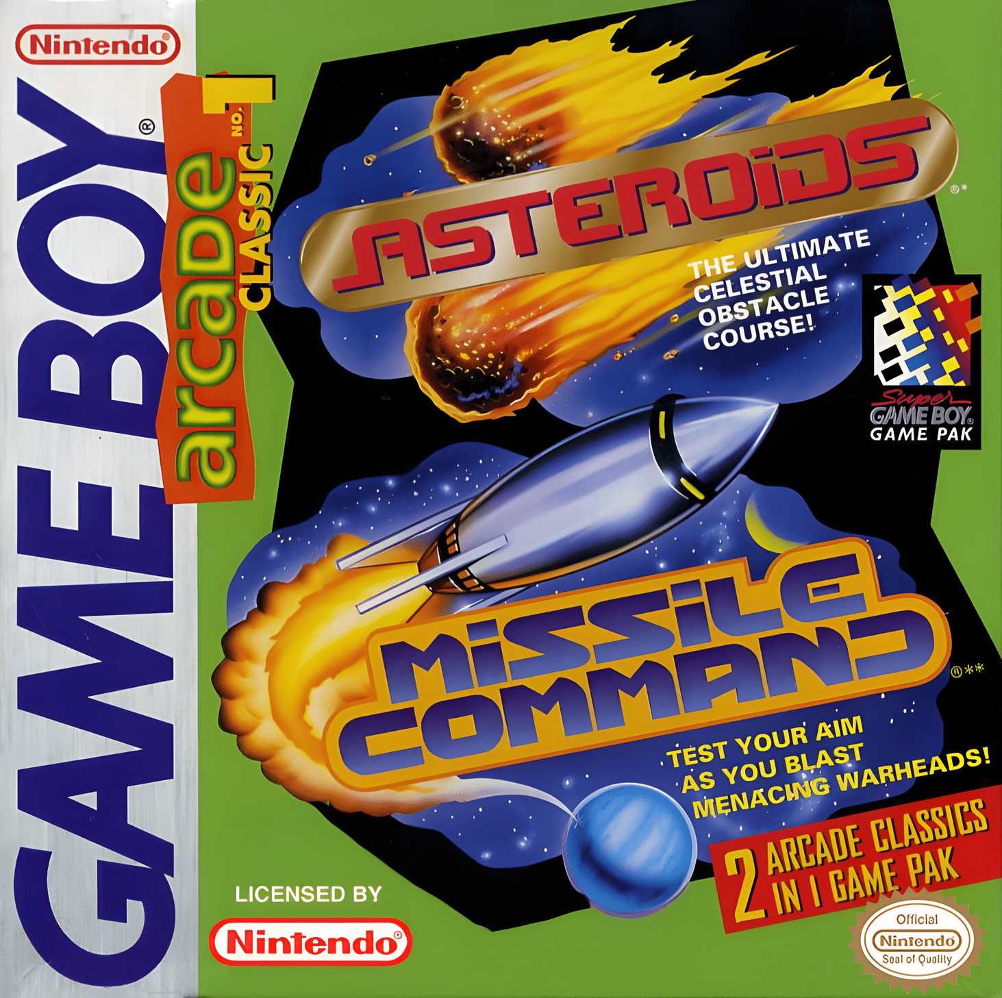 Arcade Classic: Asteroids and Missile Command - GameBoy - Retro Island Gaming