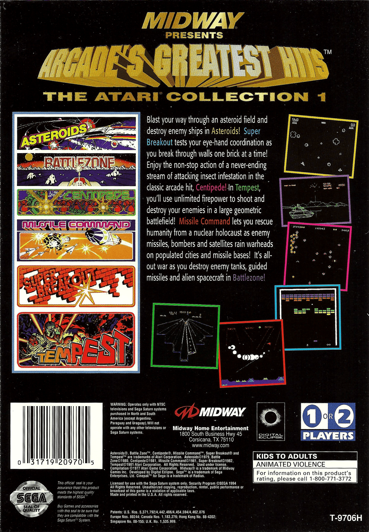 Arcade's Greatest Hits Atari Collection - Sega Saturn - Retro Island Gaming