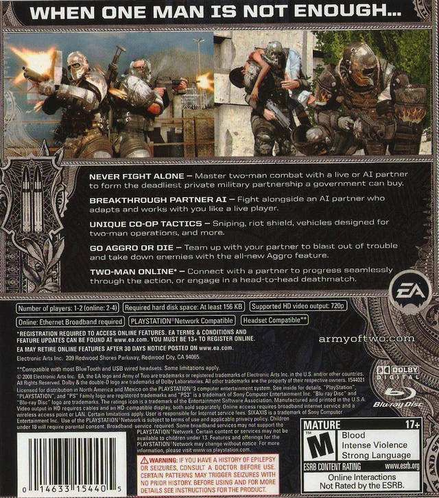 Army of Two [Greatest Hits] - Playstation 3 - Retro Island Gaming