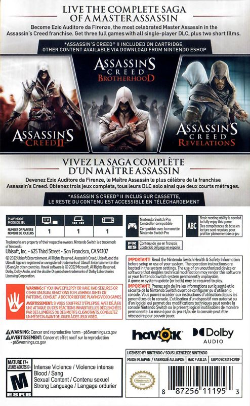 Assassin's Creed: The Ezio Collection - Nintendo Switch - Retro Island Gaming