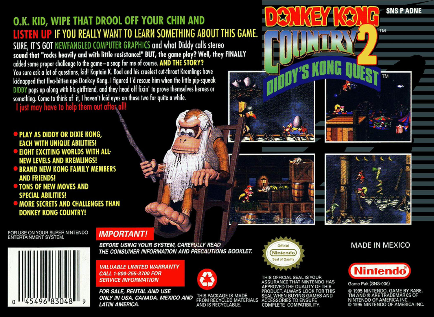 Donkey Kong Country 2 [Player's Choice] - Super Nintendo
