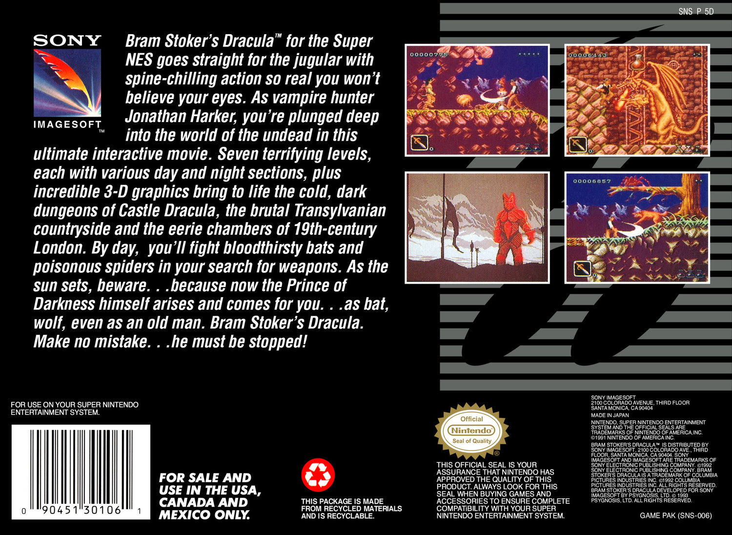 Bram Stoker's Dracula - Super Nintendo