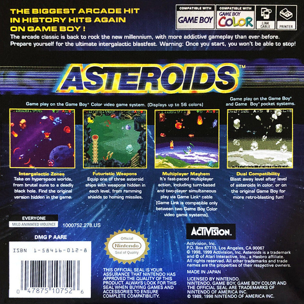 Asteroids - GameBoy Color - Retro Island Gaming