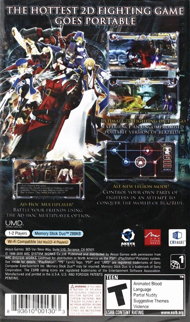 BlazBlue: Calamity Trigger Portable - PSP