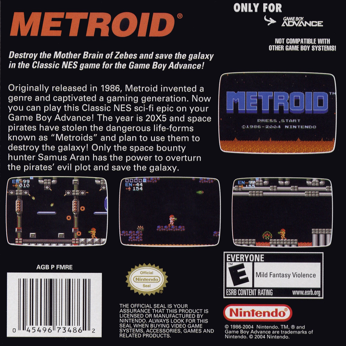 Metroid [Classic NES Series] - GameBoy Advance