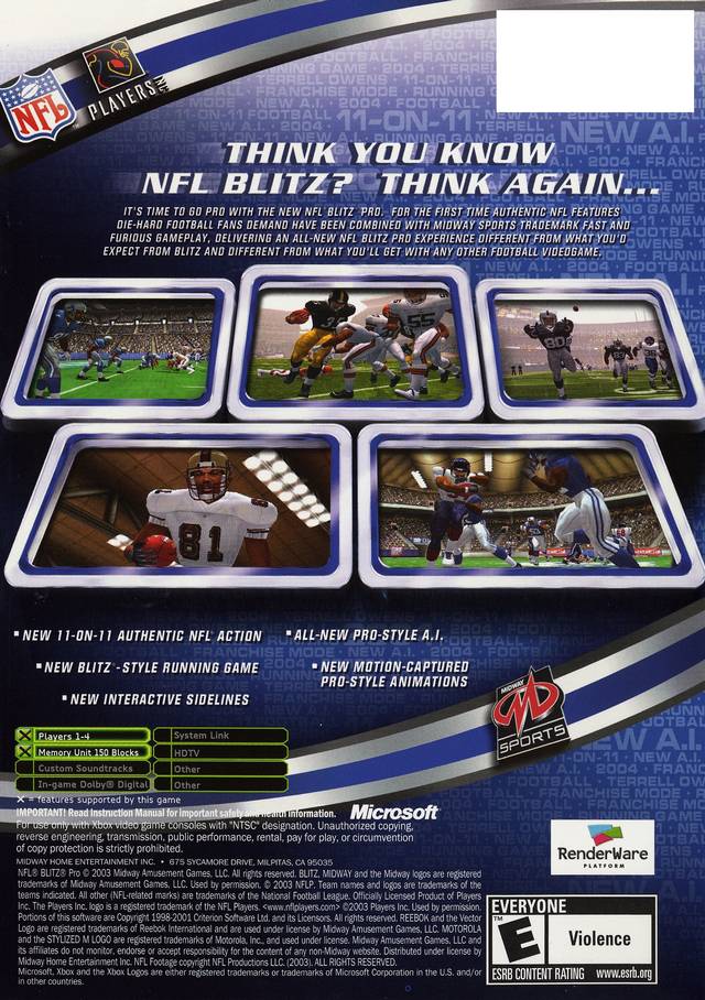 NFL Blitz Pro - Xbox