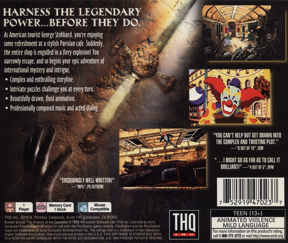 Broken Sword The Shadow of the Templars - Playstation