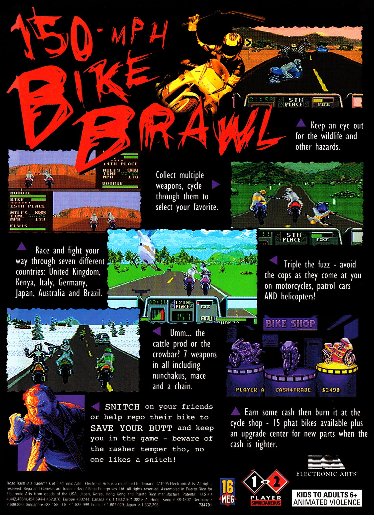 Road Rash III - Sega Genesis
