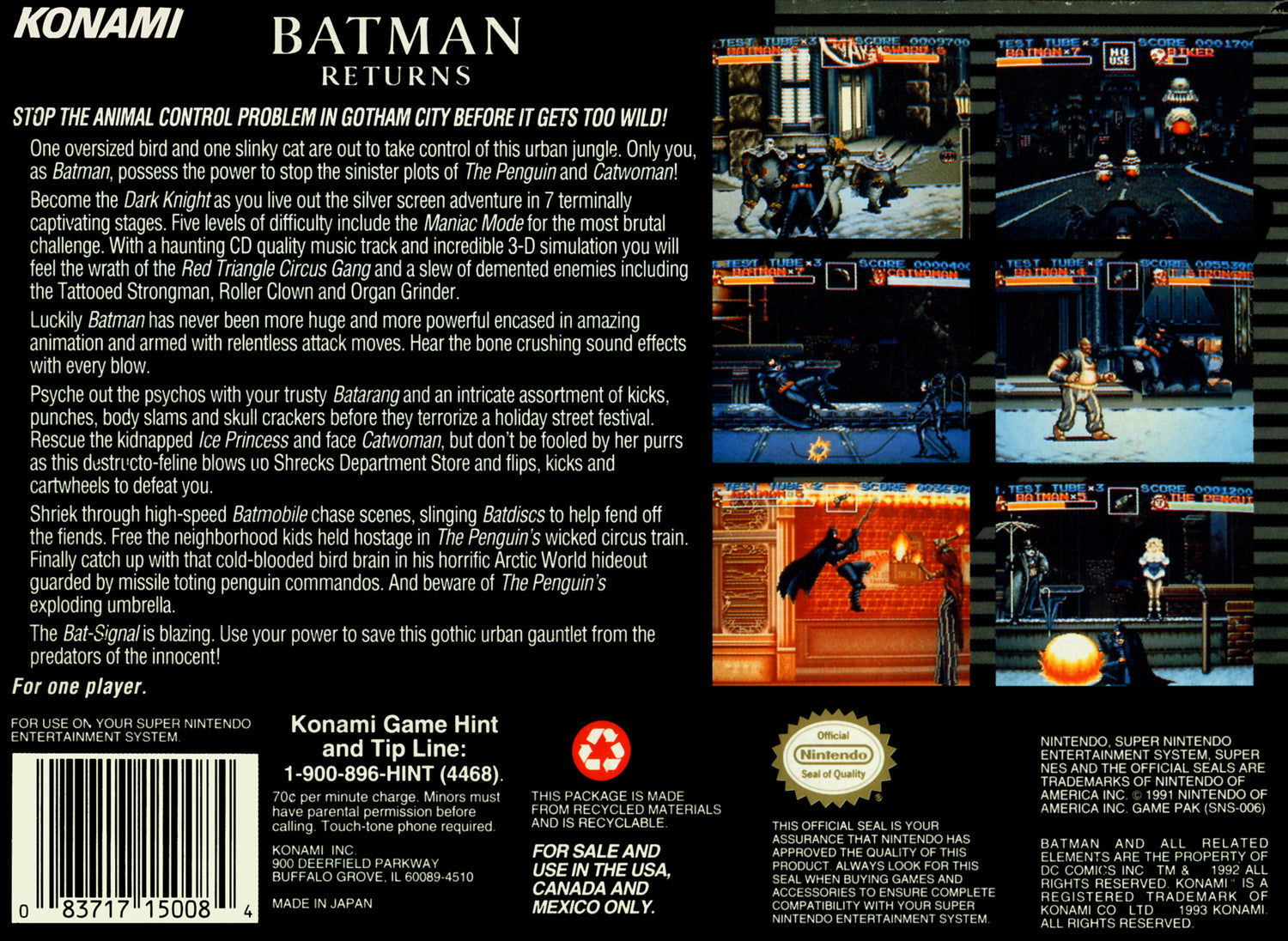 Batman Returns - Super Nintendo