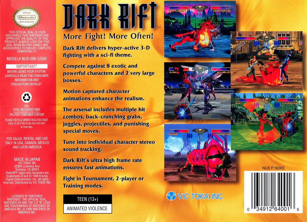 Dark Rift - Nintendo 64 - Retro Island Gaming