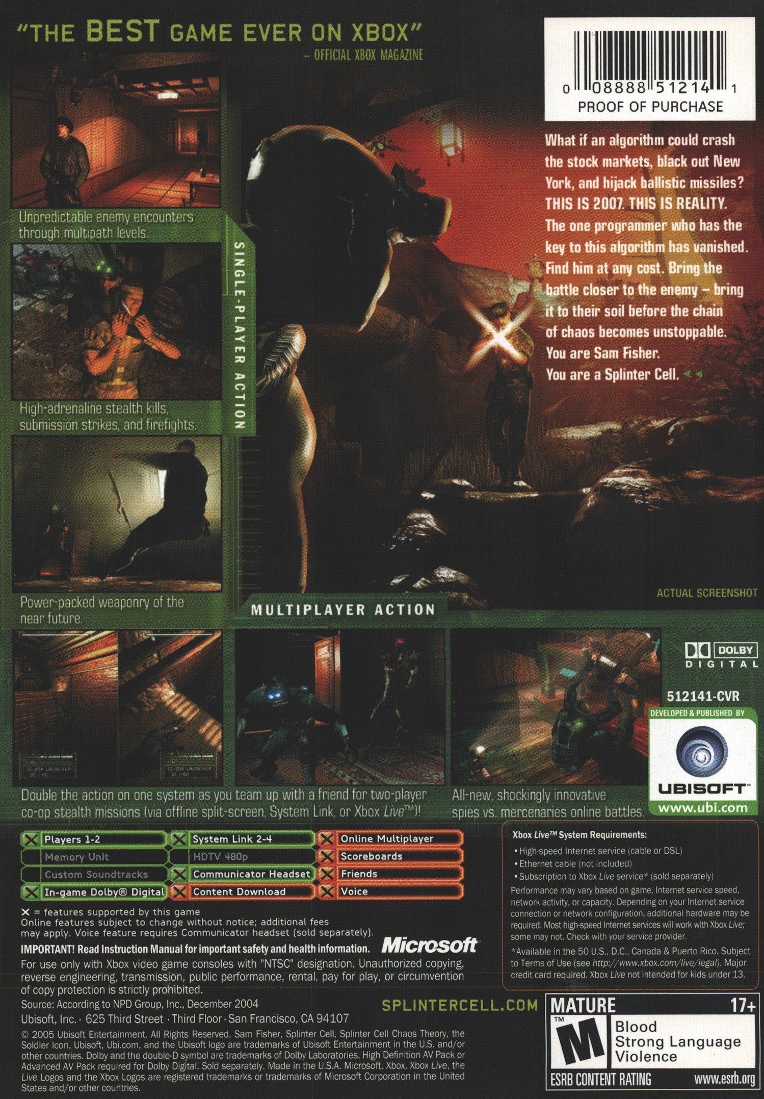 Splinter Cell Chaos Theory [Limited Collector's Edition] - Xbox