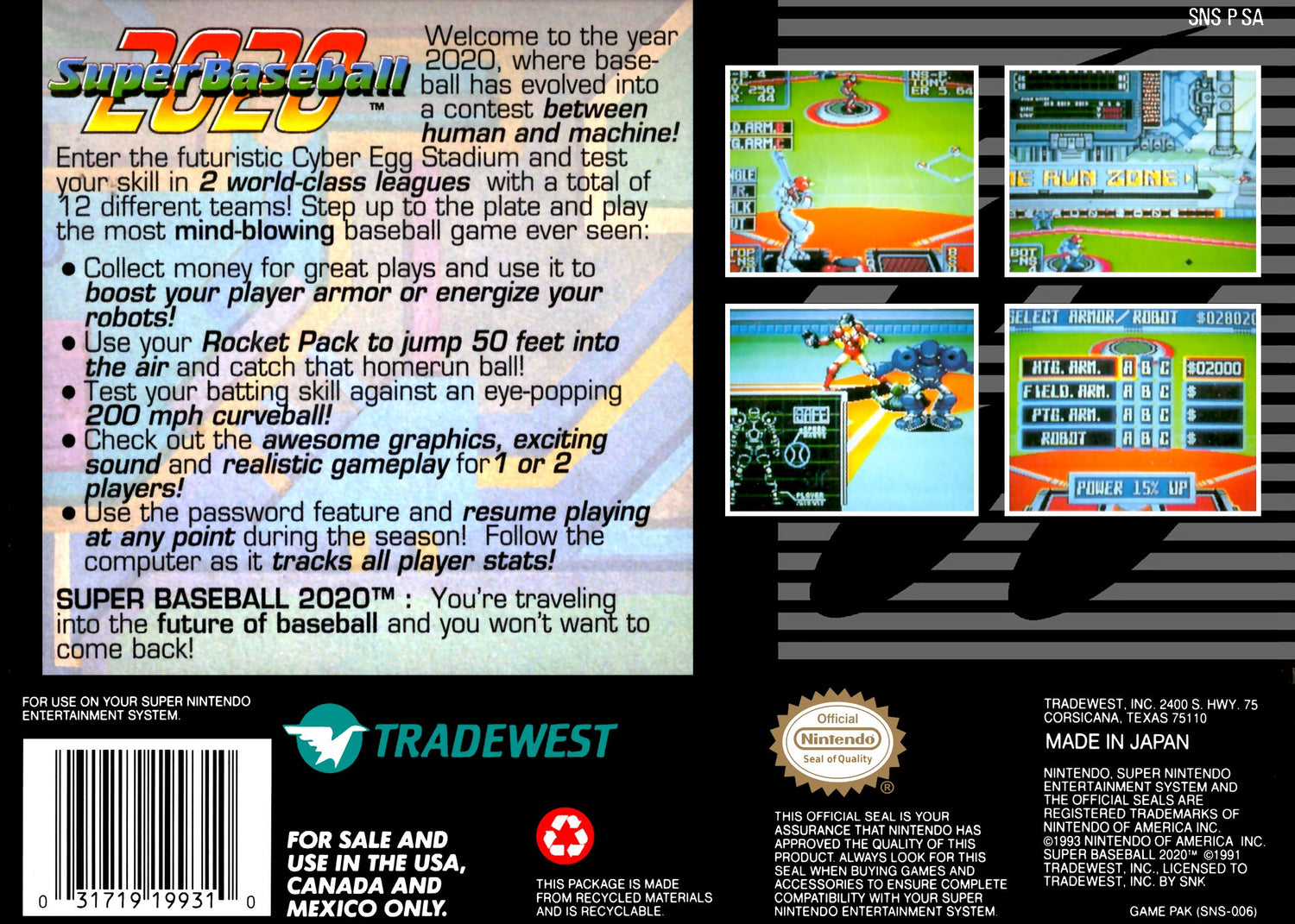 Super Baseball 2020 - Super Nintendo