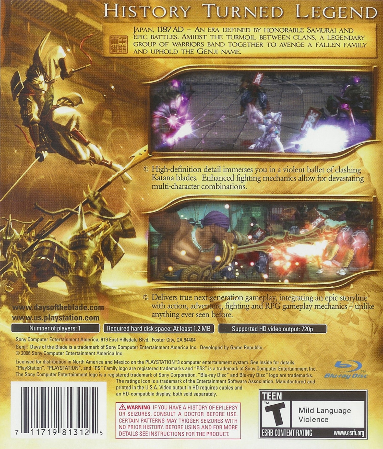 Genji Days of the Blade - Playstation 3