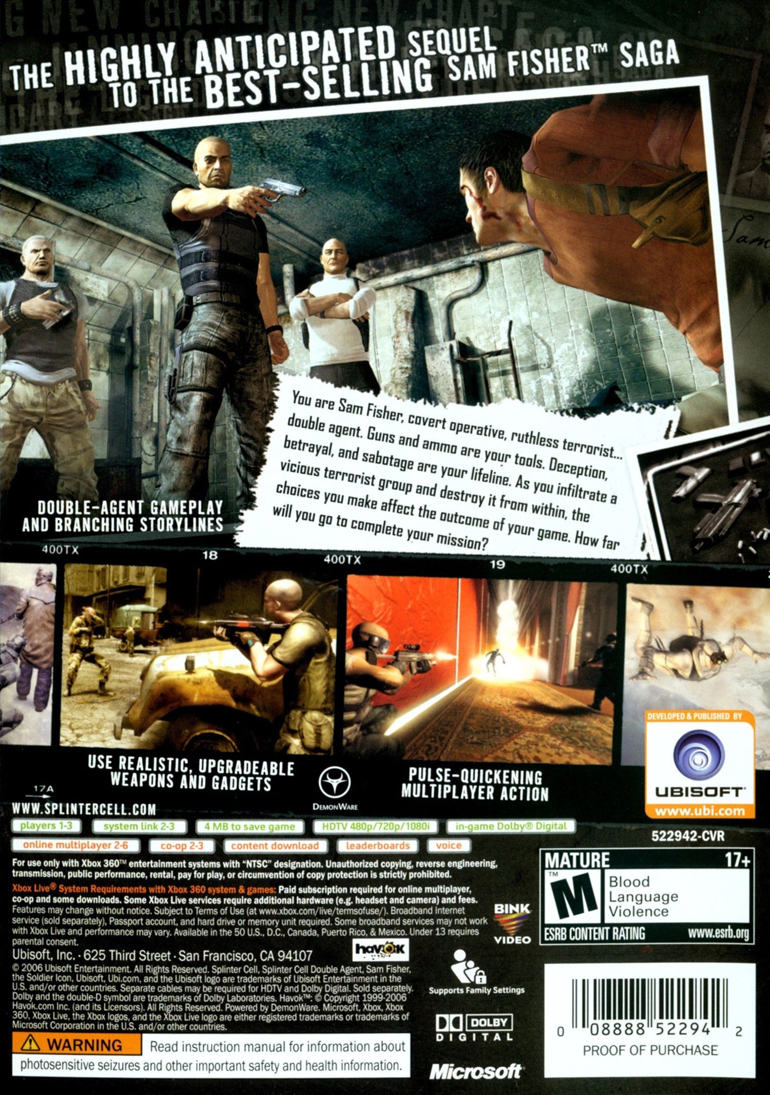 Splinter Cell Double Agent - Xbox 360