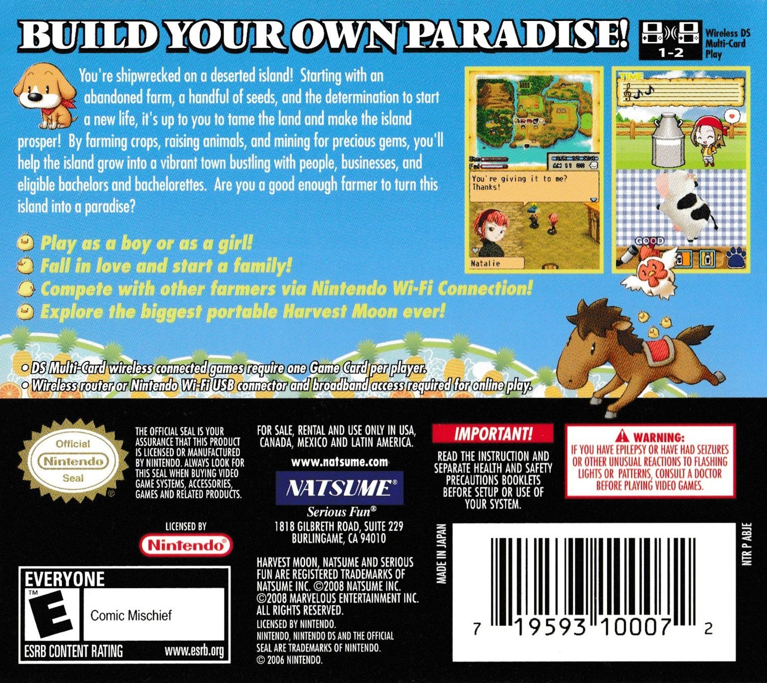 Harvest Moon Island of Happiness - Nintendo DS