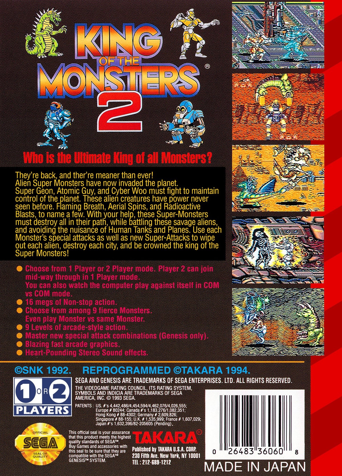 King of the Monsters 2 - Sega Genesis
