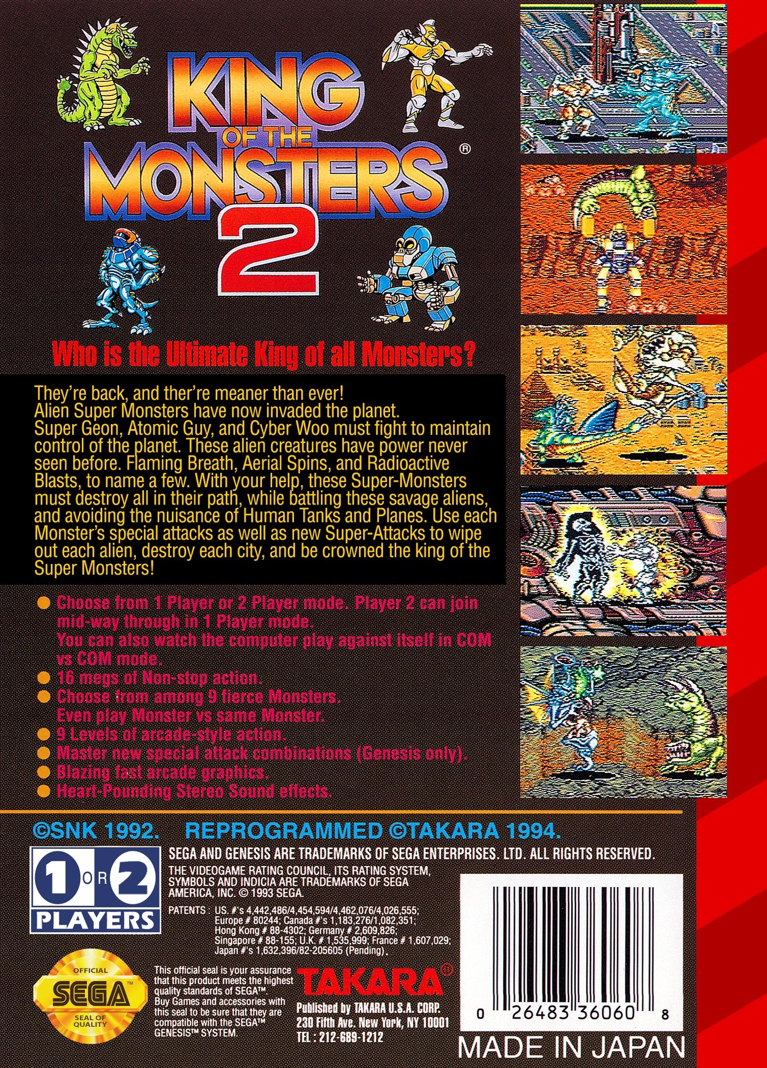 King of the Monsters 2 - Sega Genesis