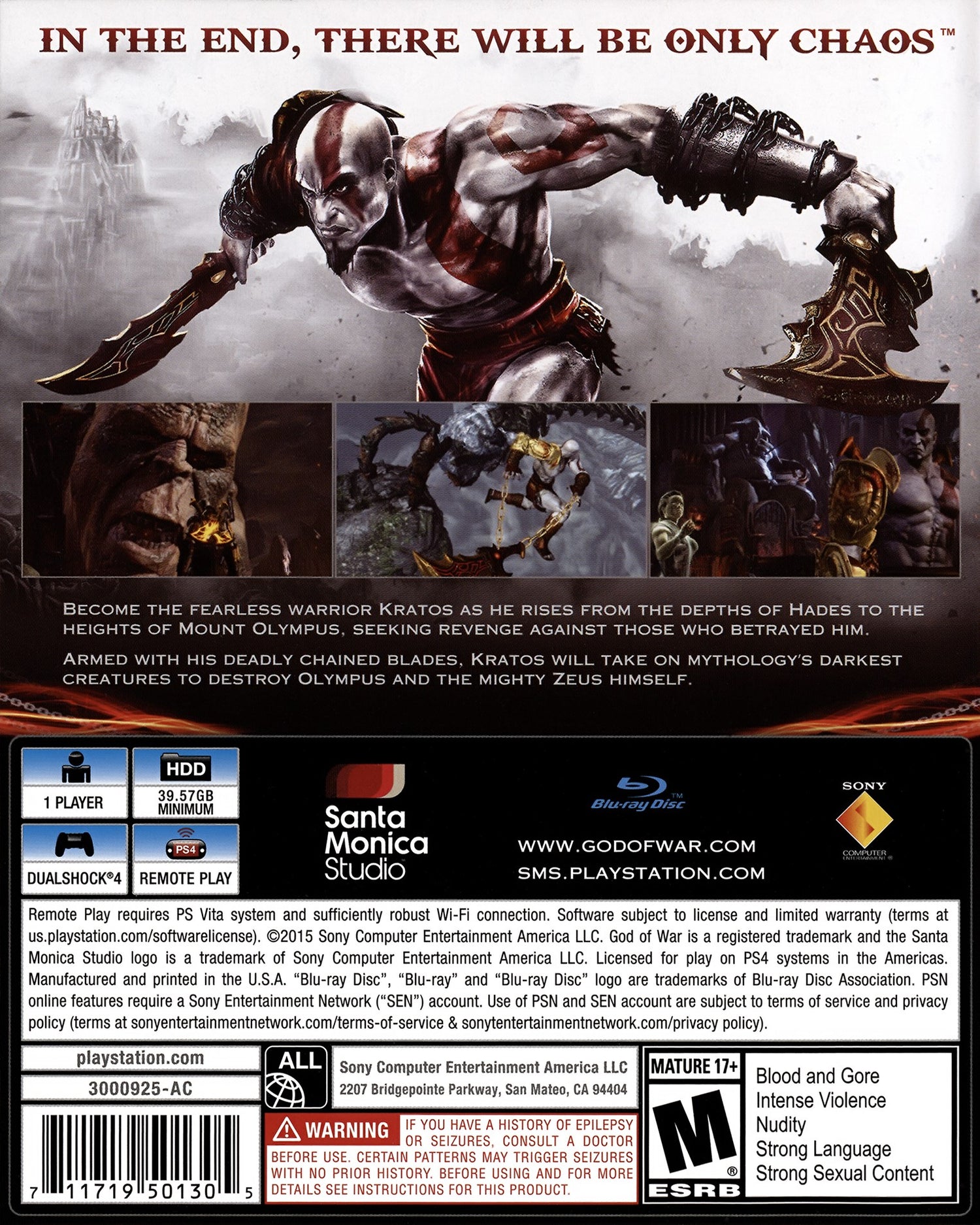 God of War III: Remastered - Playstation 4