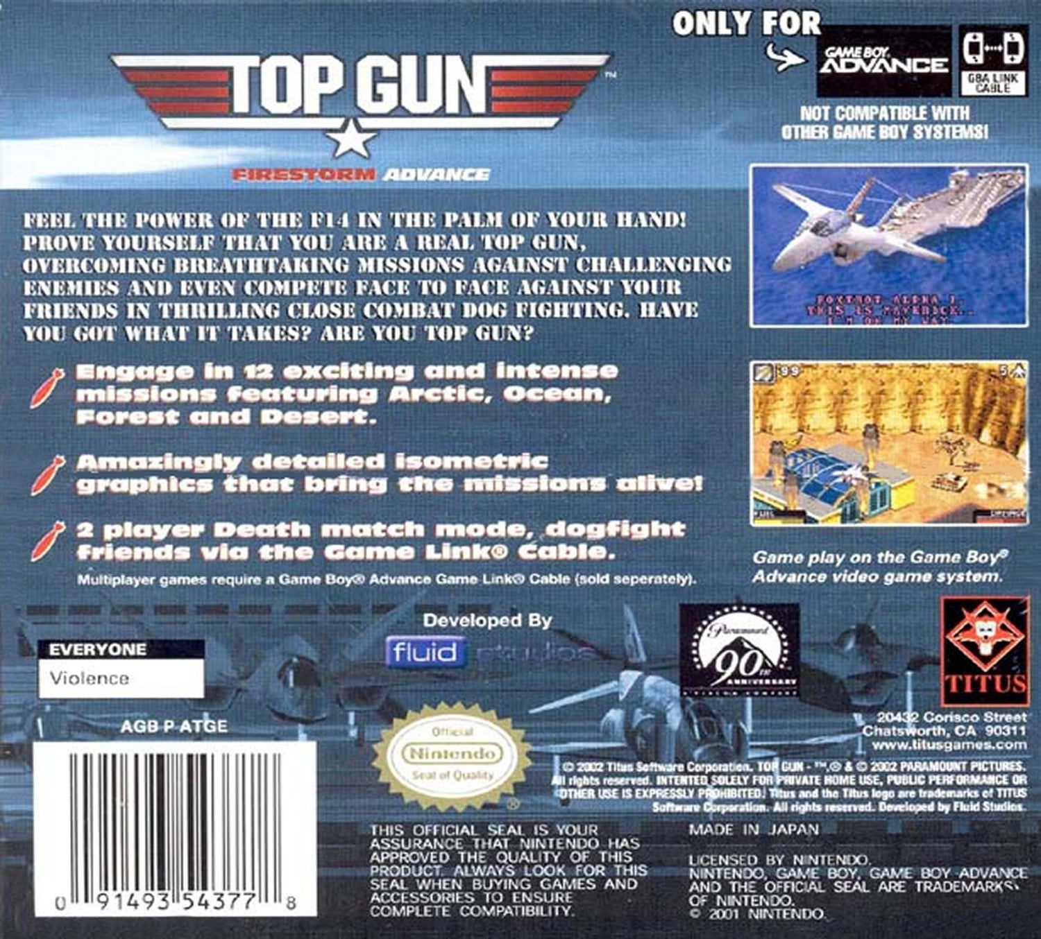 Top Gun Firestorm Advance - GameBoy Advance