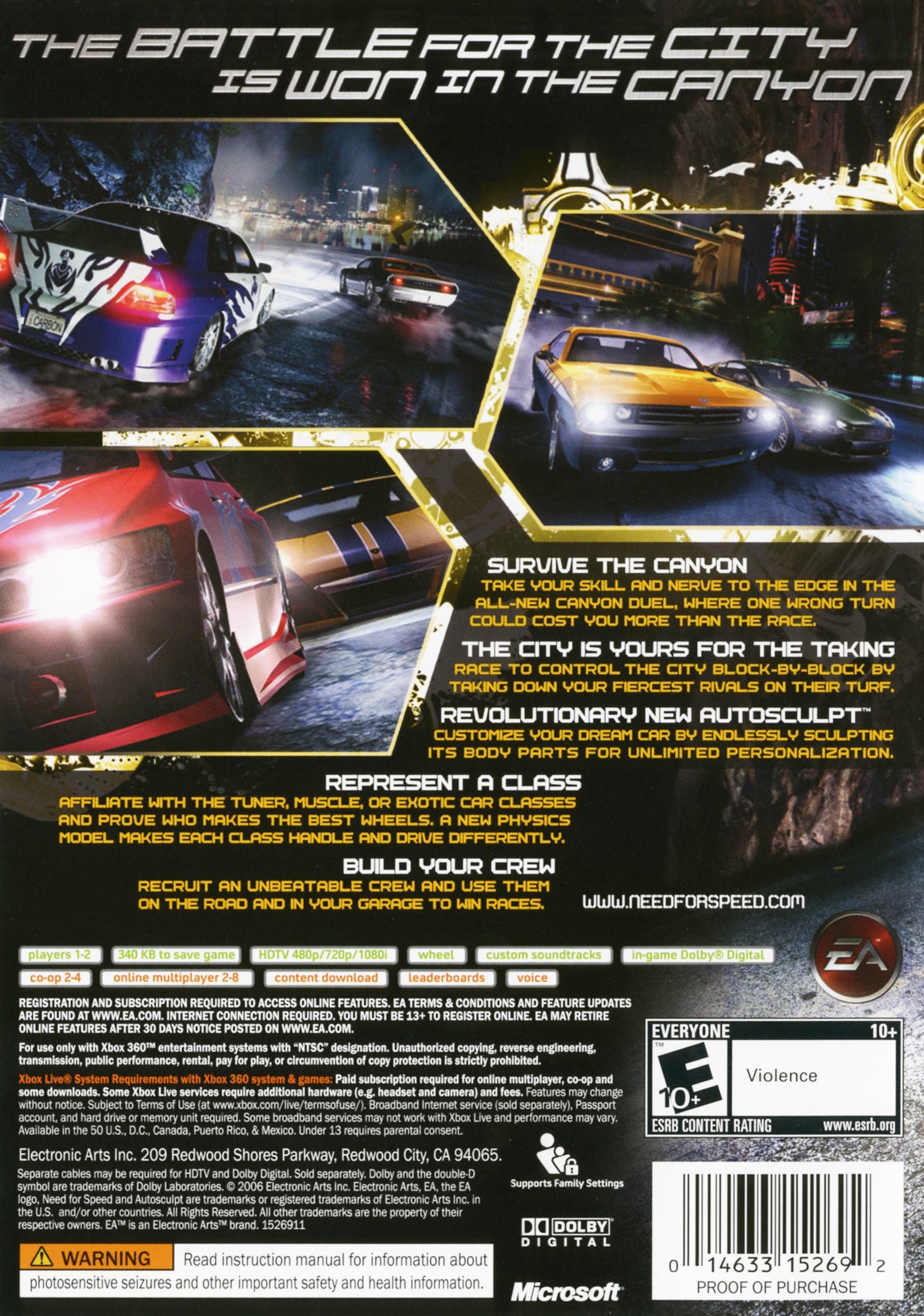 Need for Speed Carbon - Xbox 360