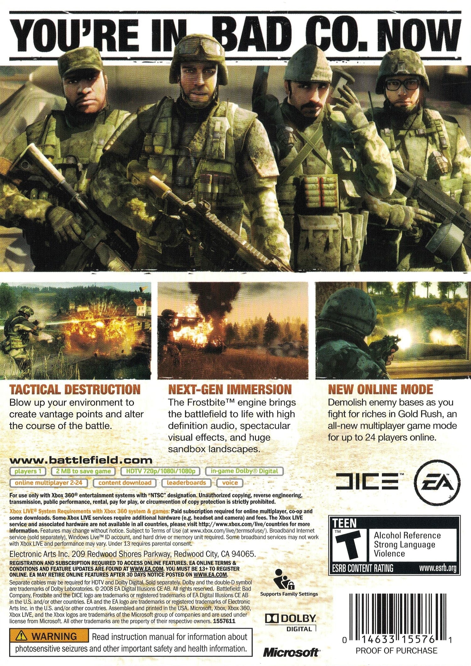 Campo de batalla: mala compañía - Xbox 360