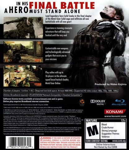 Metal Gear Solid 4 Guns of the Patriots - Playstation 3 - Retro Island Gaming