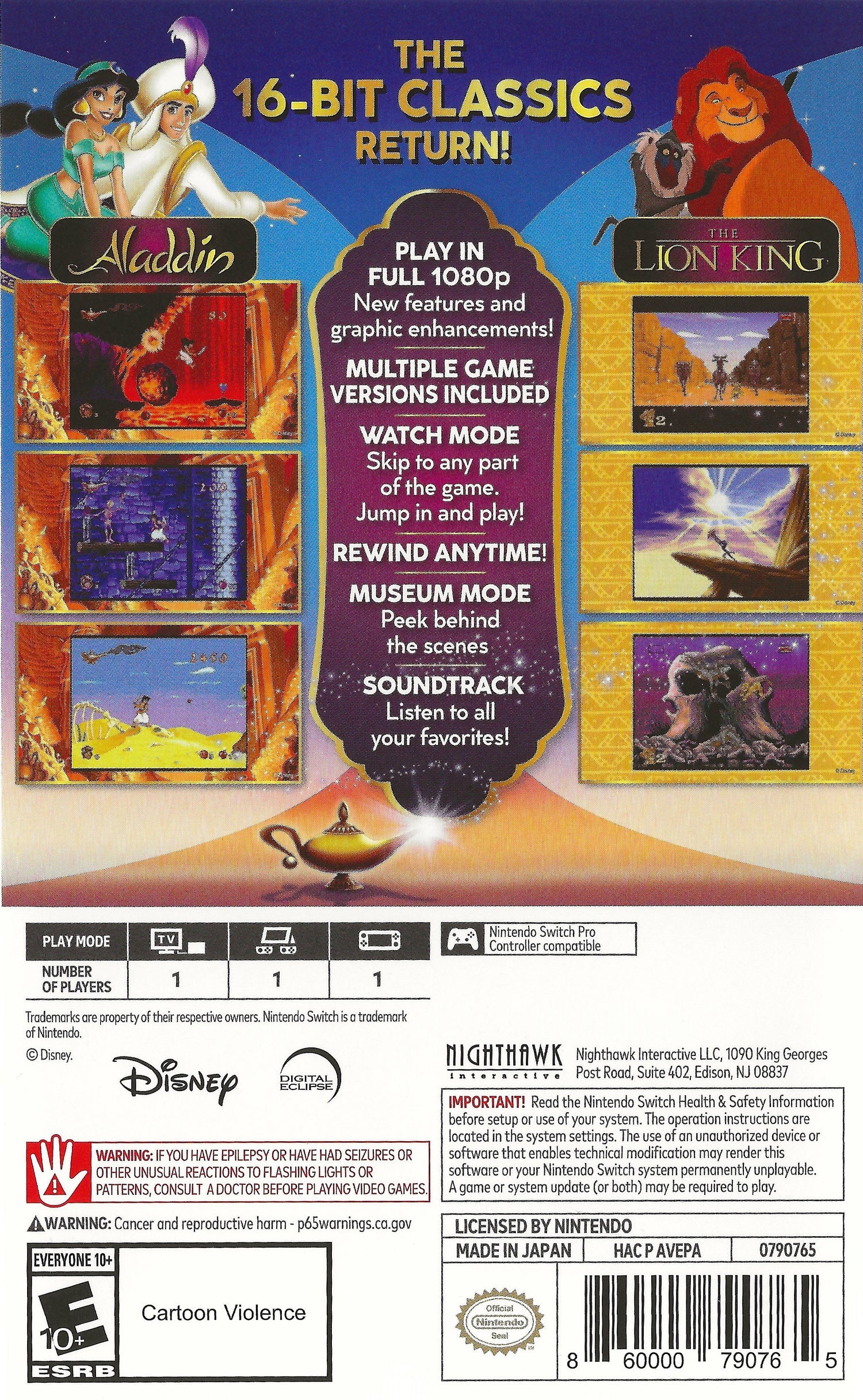 Disney Classic Games: Aladdin and The Lion King - Nintendo Switch
