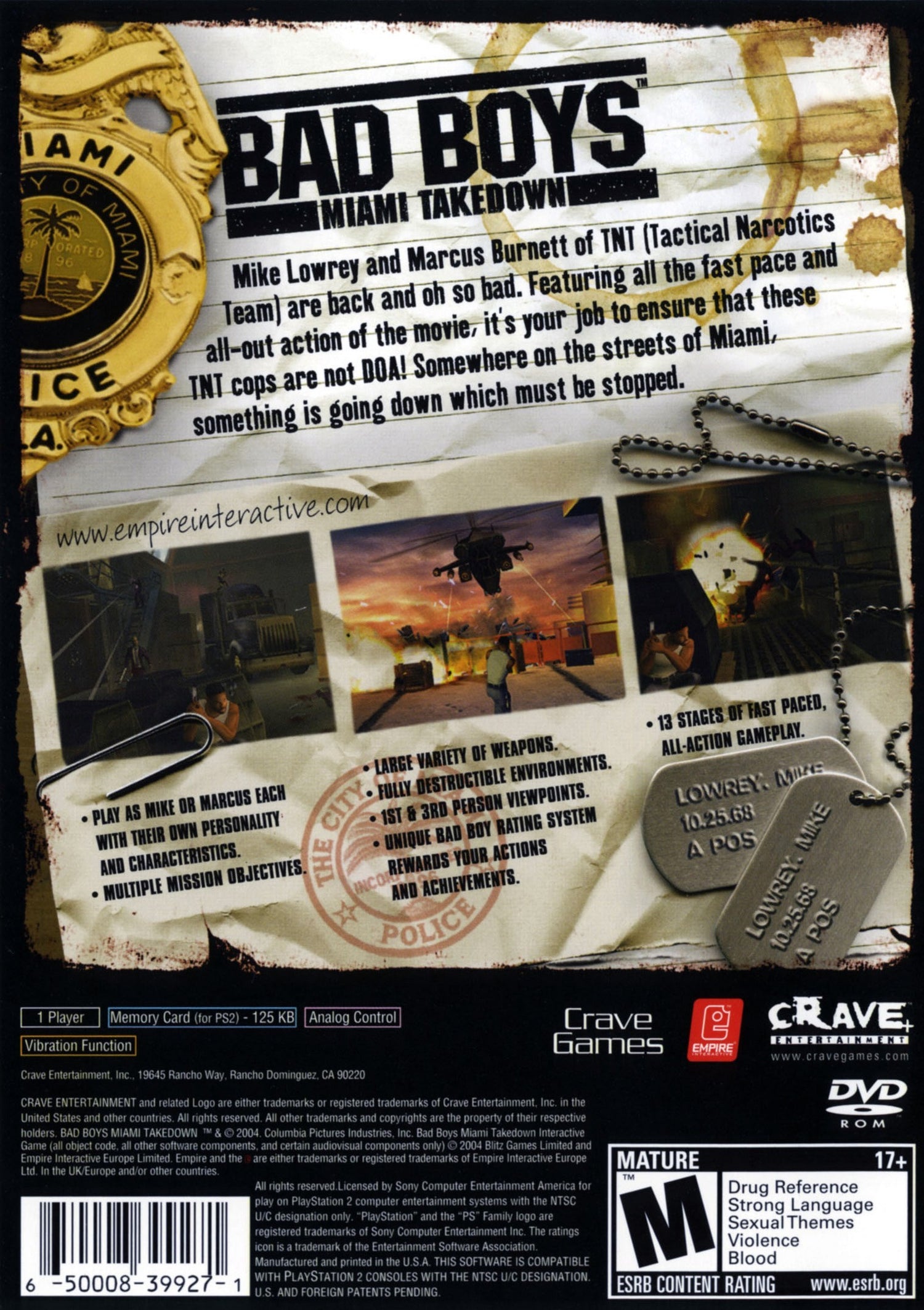 Bad Boys Miami Takedown - Playstation 2