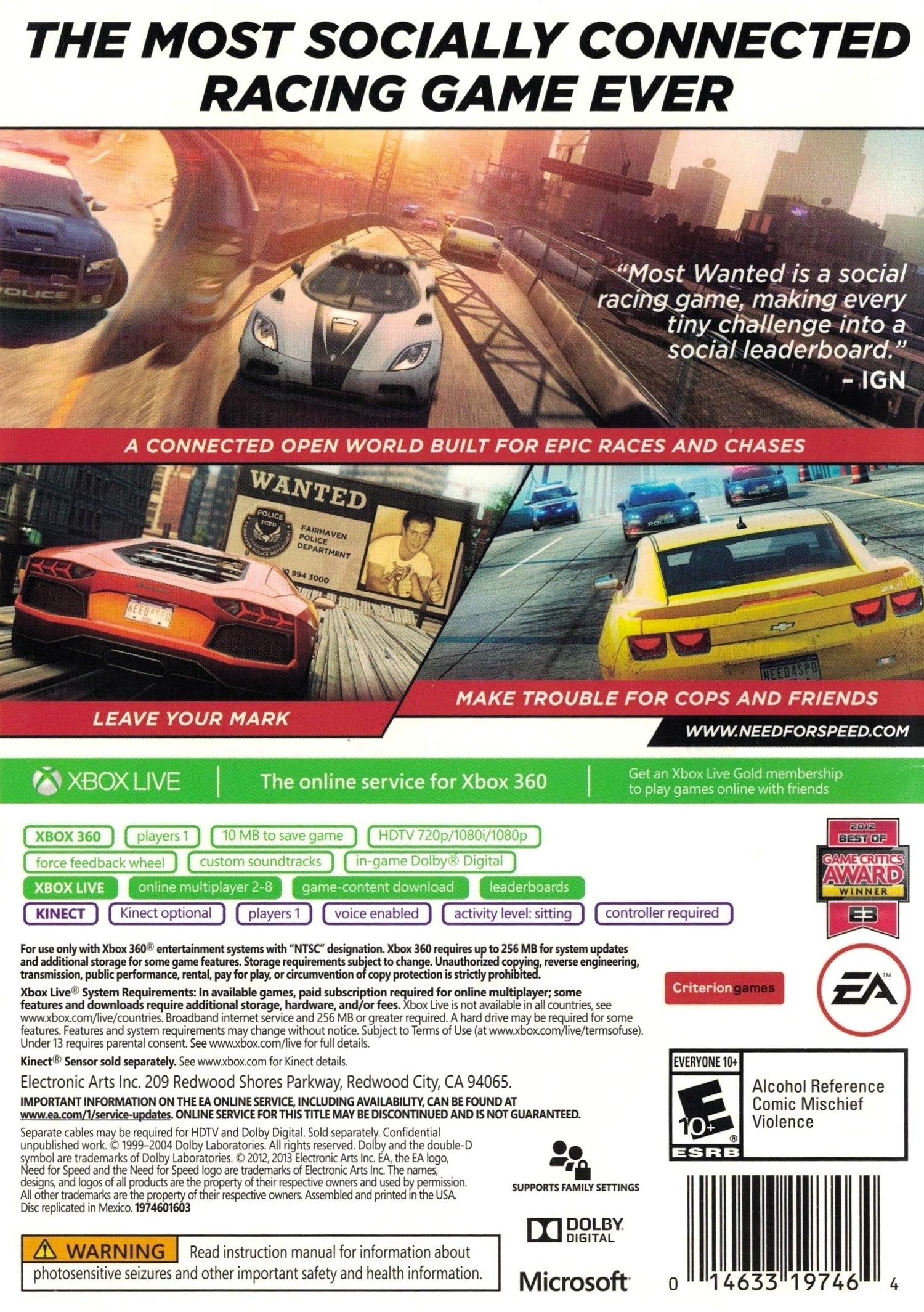 Need for Speed Most Wanted [2012 Platinum Hits] - Xbox 360