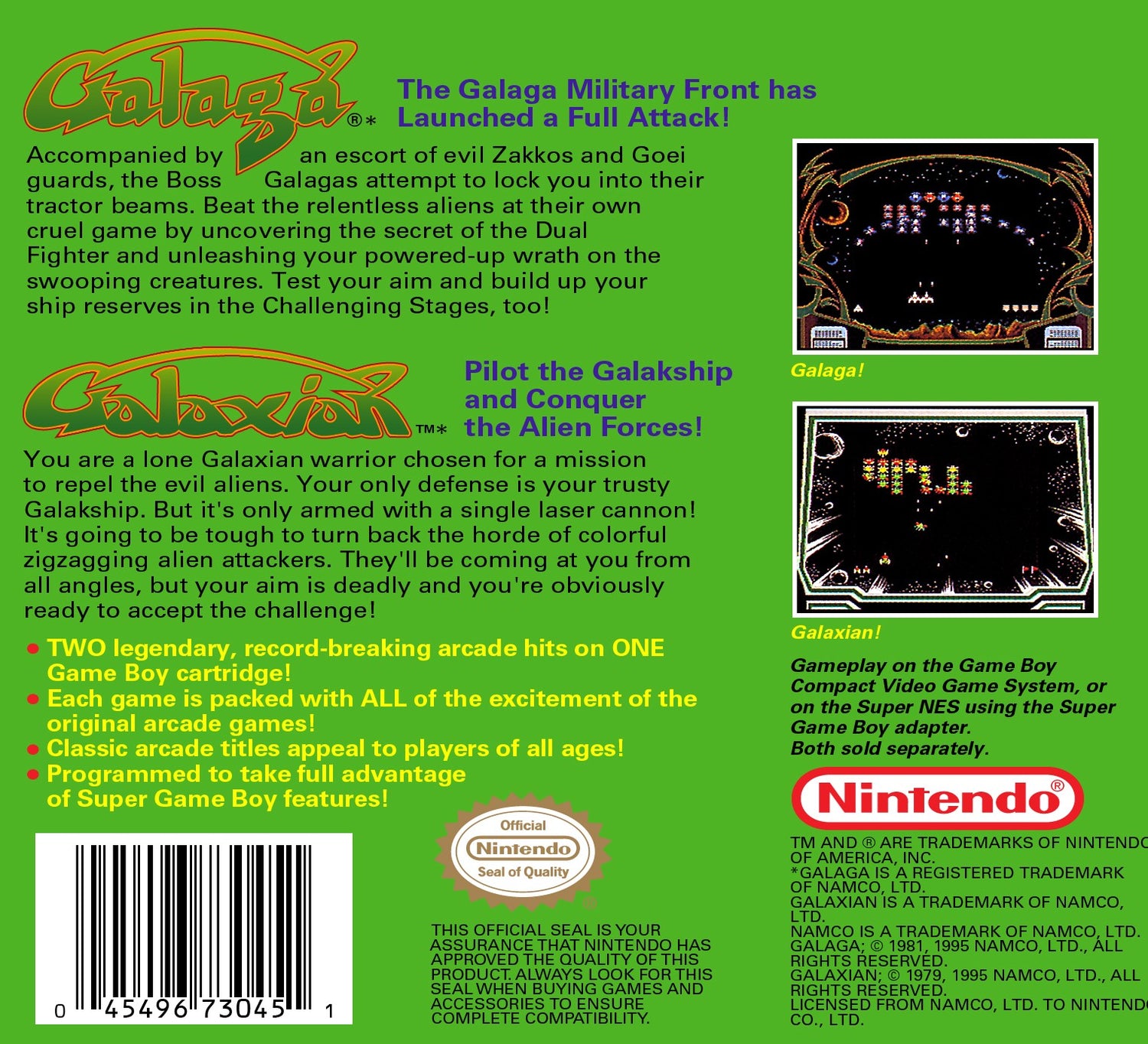 Arcade Classic 3: Galaga and Galaxian - GameBoy