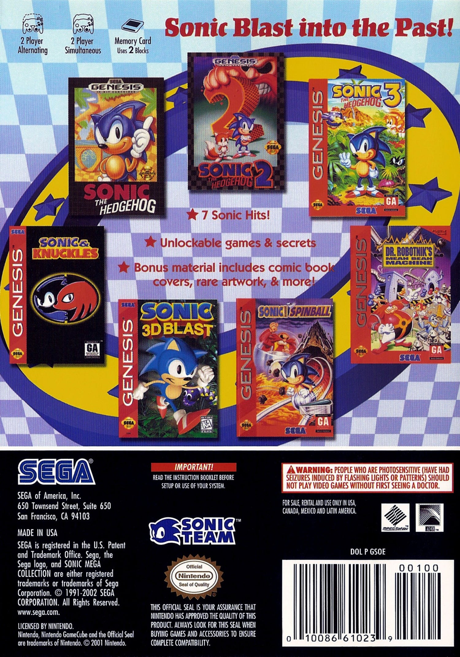 Sonic Mega Collection - Gamecube