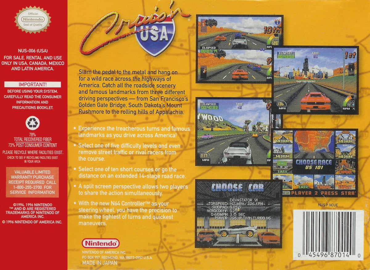 Cruis'n USA - Nintendo 64 - Retro Island Gaming