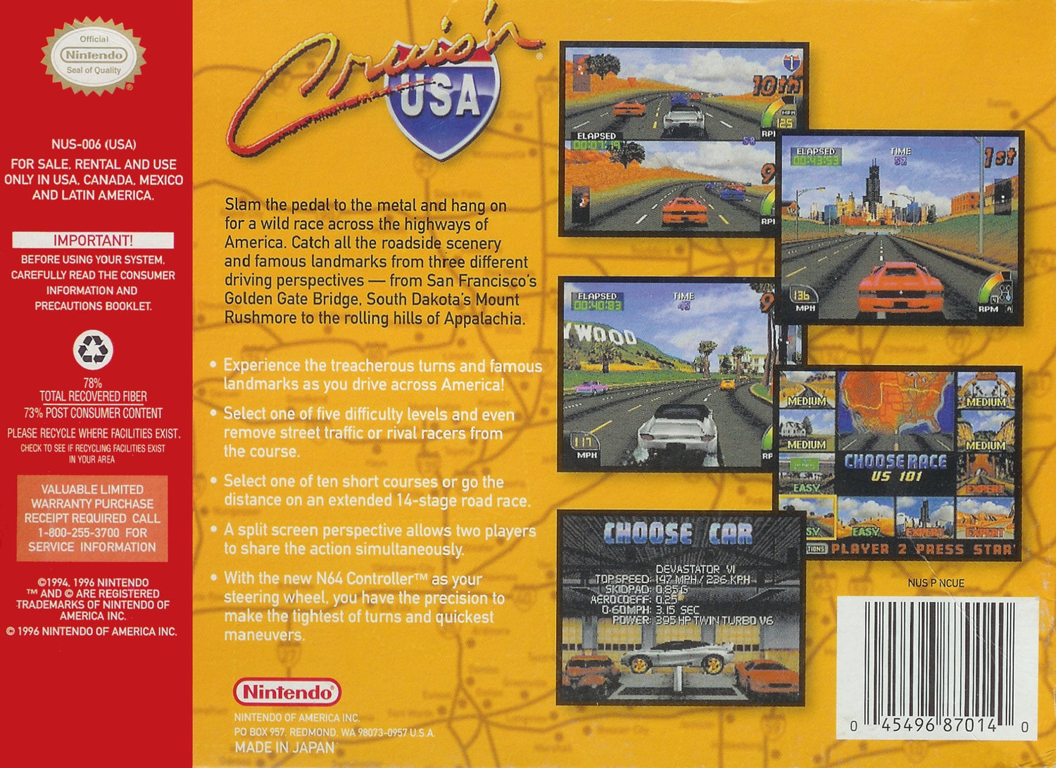 Cruis'n USA - Nintendo 64
