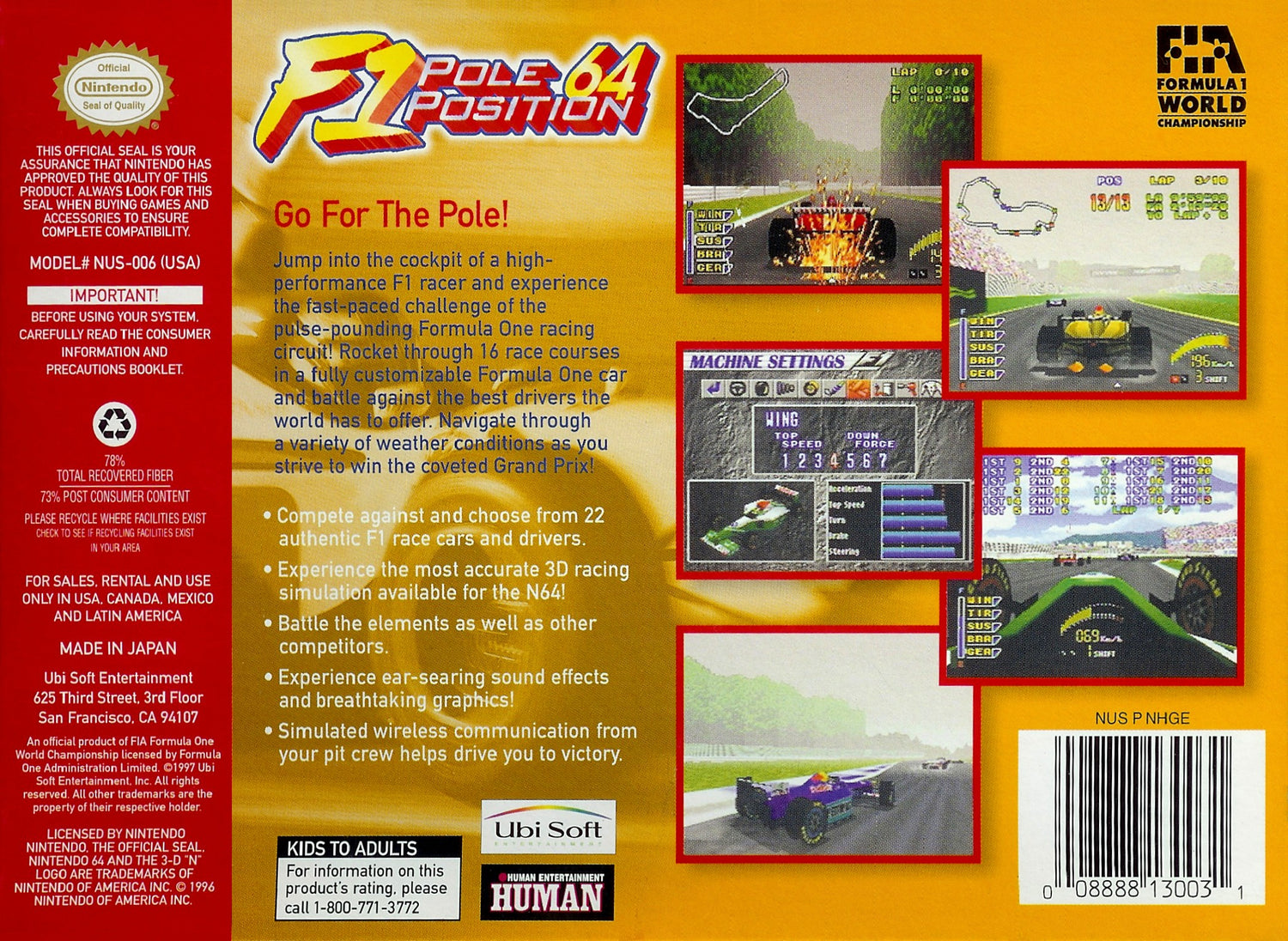 F1 Pole Position 64 - Nintendo 64