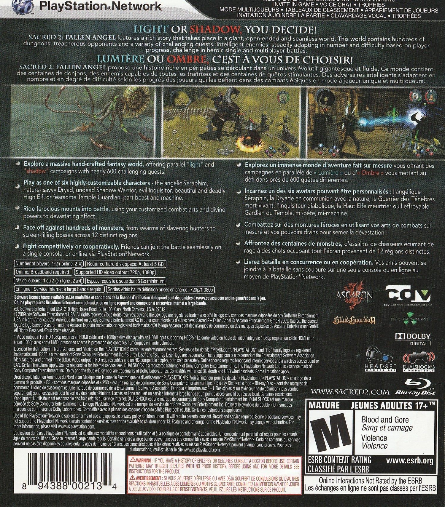 Sacred 2: Fallen Angel - Playstation 3