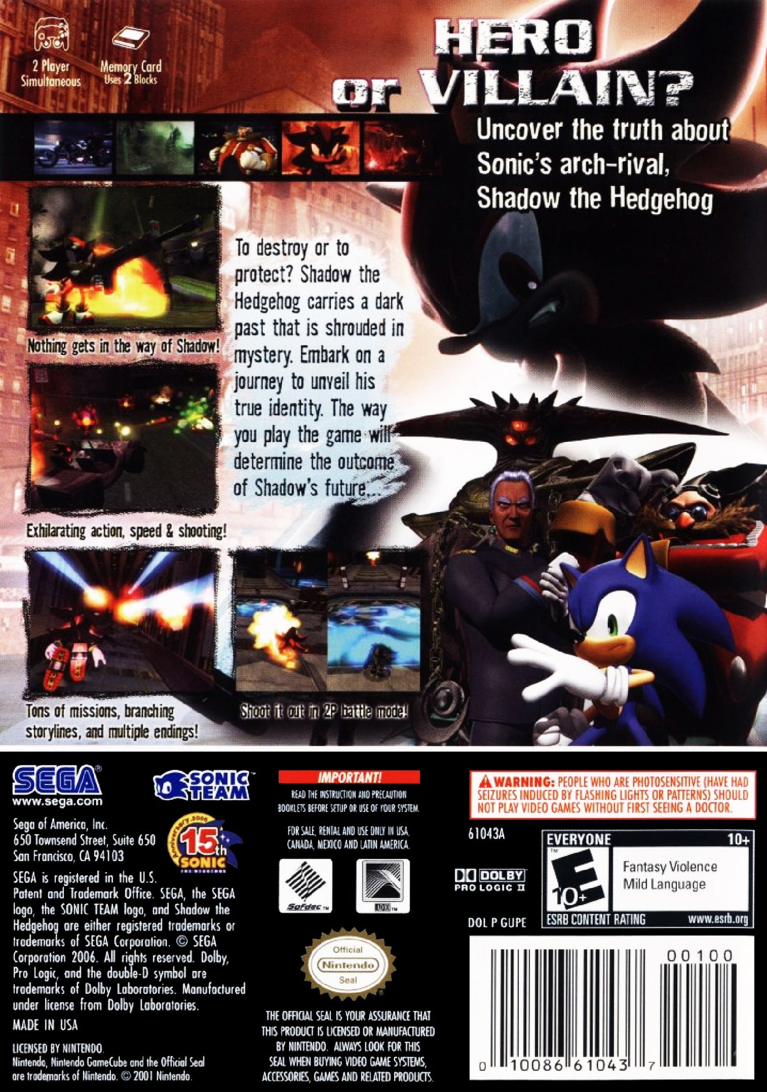 Shadow the Hedgehog - Gamecube