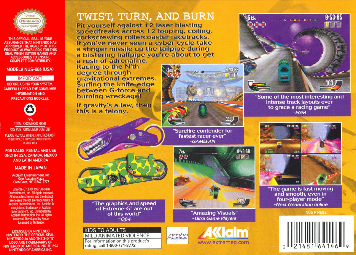 Extreme G - Nintendo 64 - Retro Island Gaming
