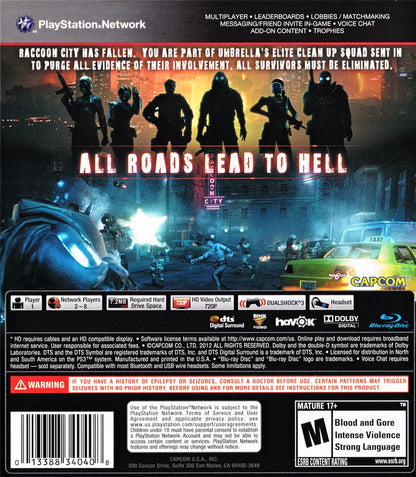 Resident Evil: Operation Raccoon City - Playstation 3 - Retro Island Gaming