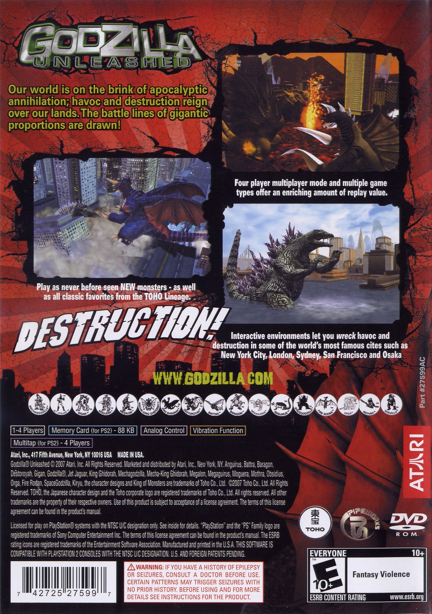 Godzilla Unleashed - Playstation 2
