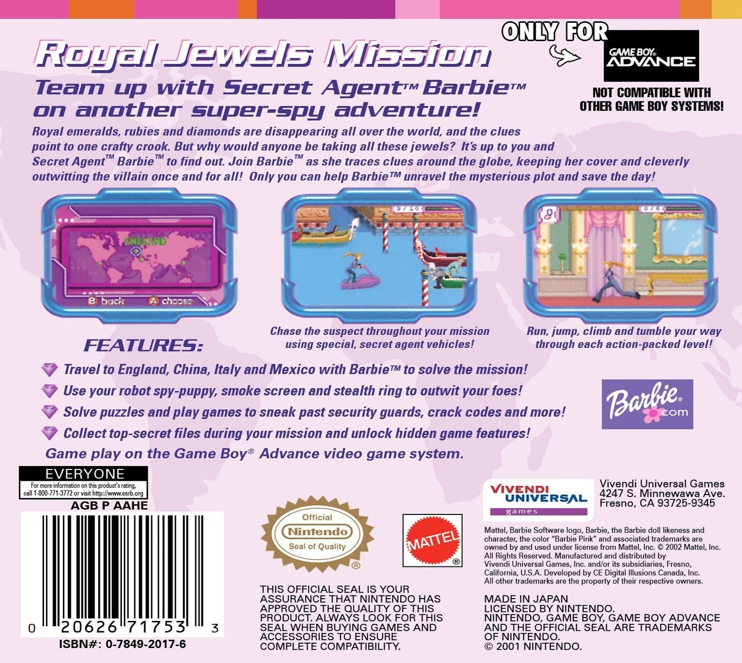 Barbie Secret Agent Barbie - GameBoy Advance - Retro Island Gaming