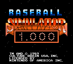 Baseball Simulator 1.000 - NES - Retro Island Gaming
