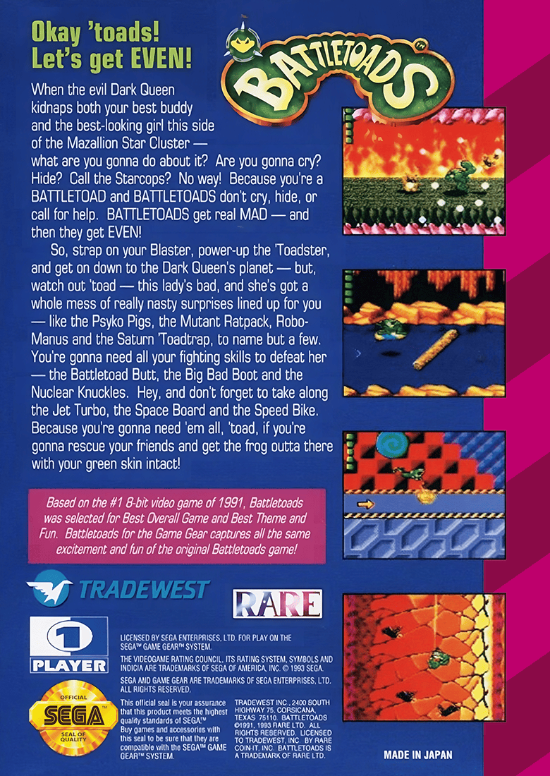 Battletoads - Sega Game Gear - Retro Island Gaming