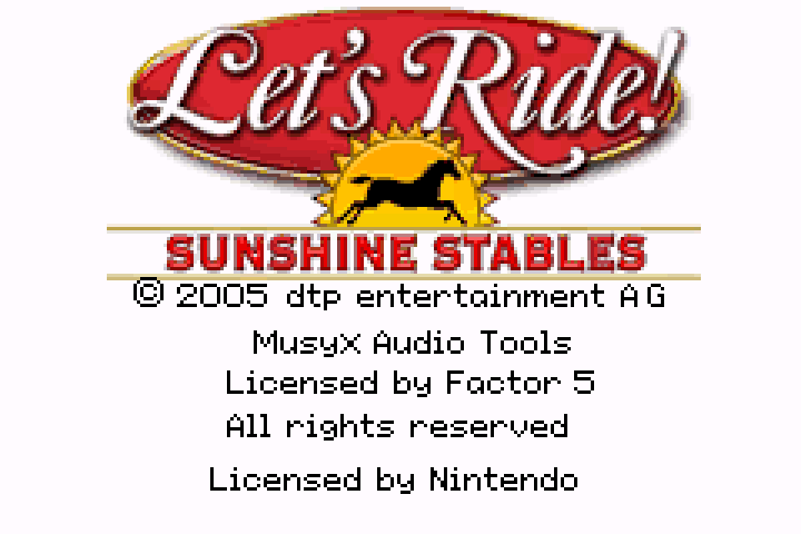 Let's Ride Sunshine Stables - GameBoy Advance