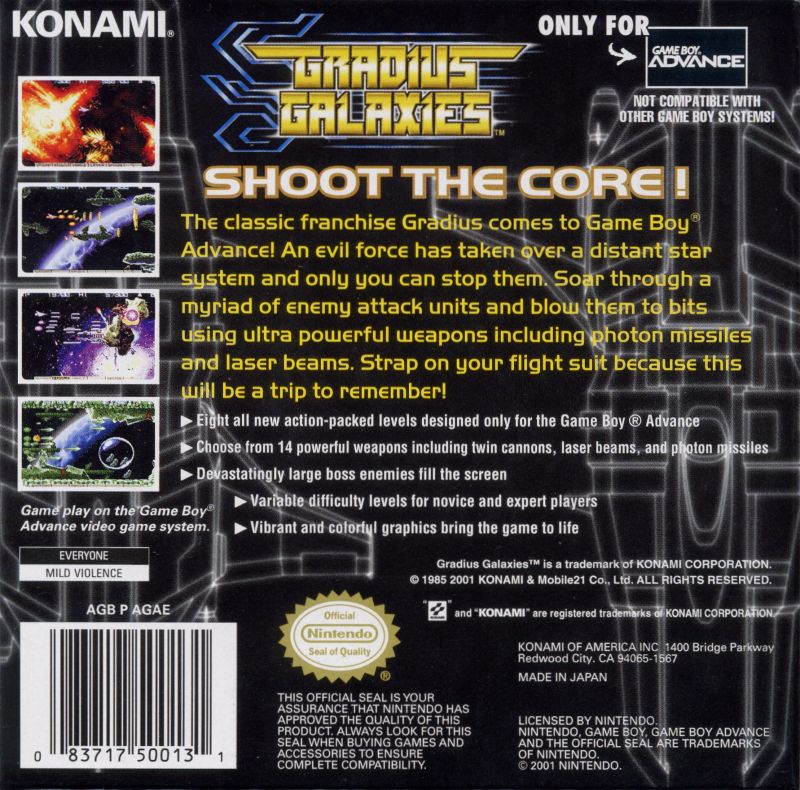 Gradius Galaxies - GameBoy Advance