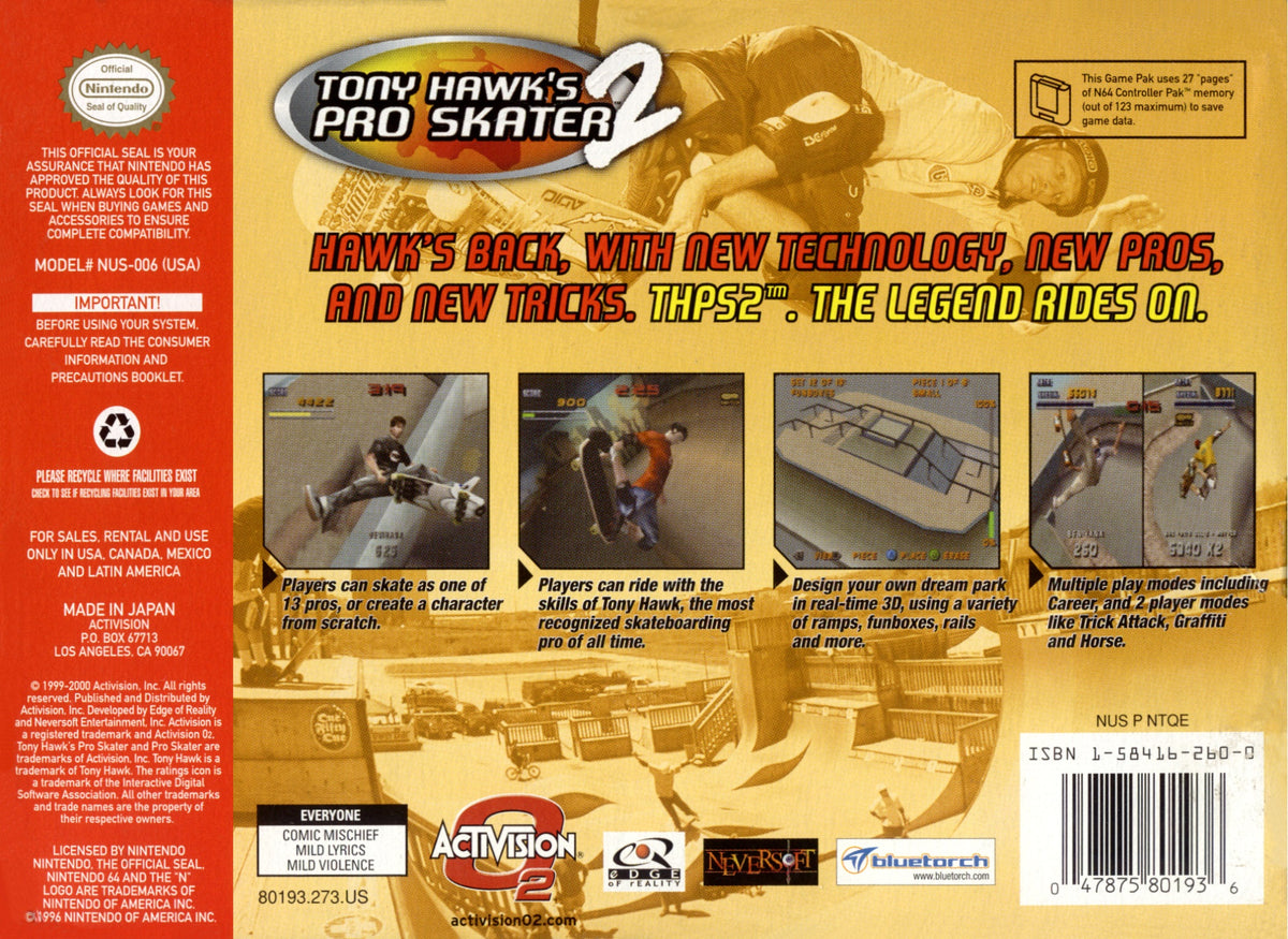 Tony Hawk 2 - Nintendo 64