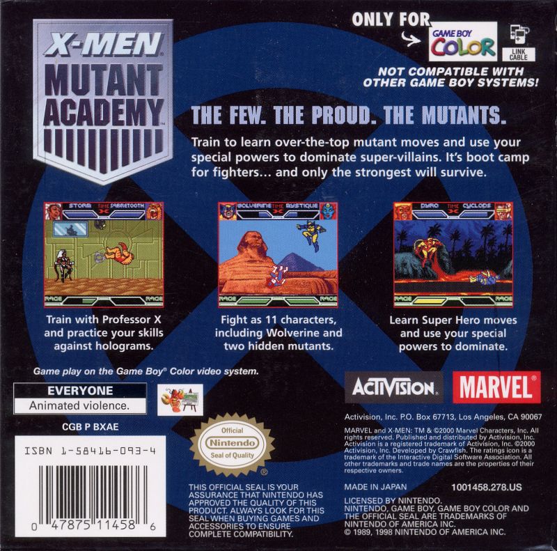 X-men Mutant Academy - GameBoy Color