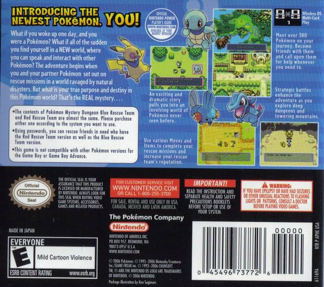 Pokemon Mystery Dungeon Blue Rescue Team - Nintendo DS