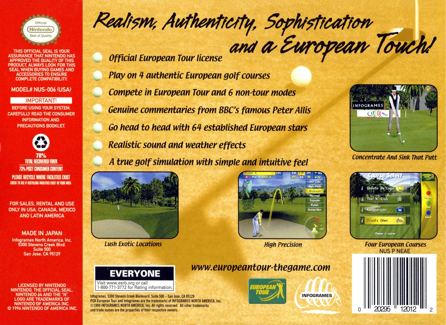 PGA European Tour - Nintendo 64
