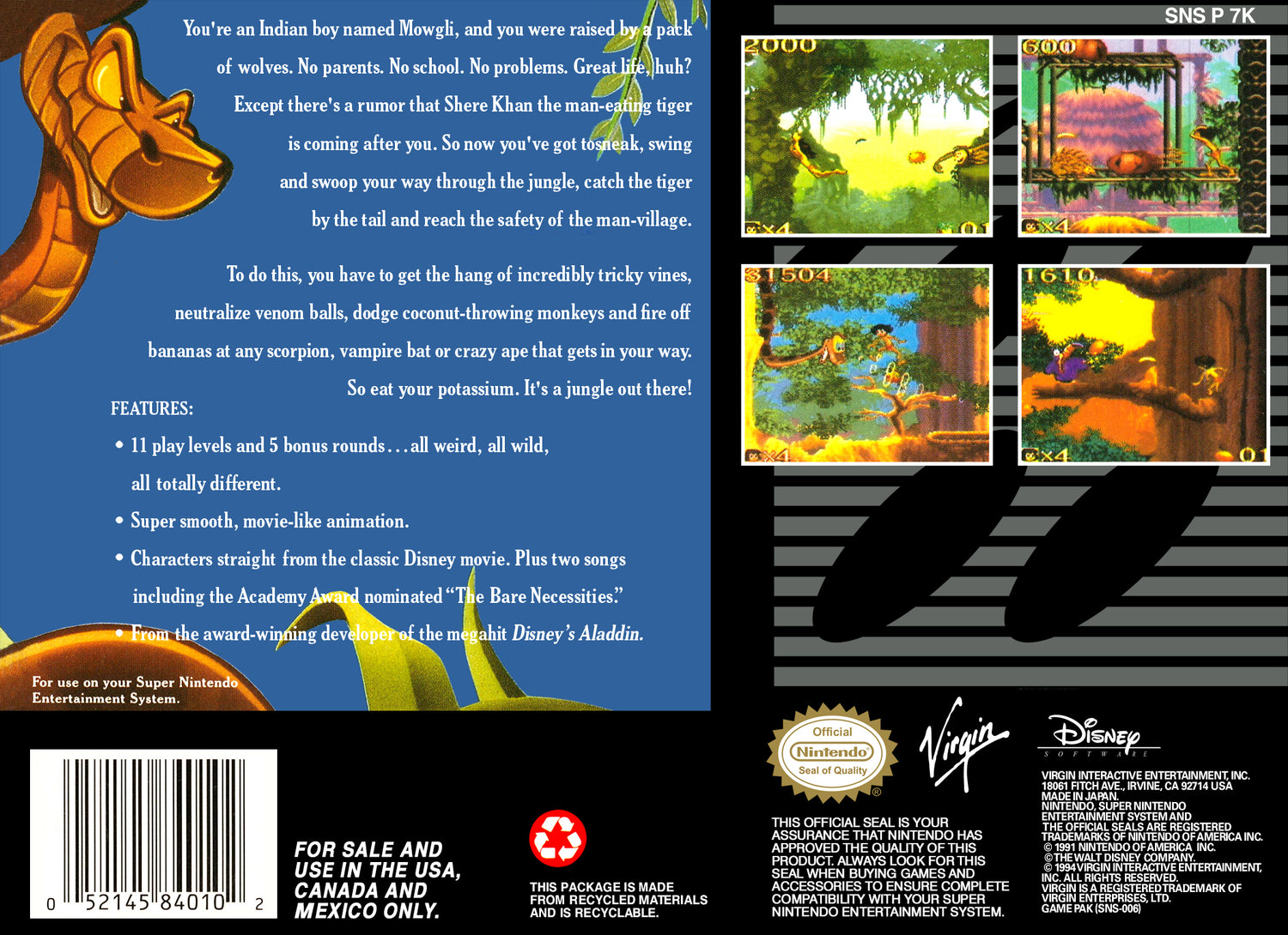 The Jungle Book - Super Nintendo